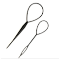 Miniatyrbilde 1 av 5: Hair Tail Tools - Svart Fransk Fletteverktøy Loop for Hårstyling - 2 stk