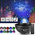 Miniatyrbilde 2 av 2: LED Star projektorlampe med fjernkontroll, timer, høyttaler og Bluetooth - Ocean Star taklysprojektor