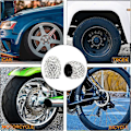 Miniatyrbilde 5 av 5: 4 stk. Hvite Dekkventilhetter, Rhinestone Auto Ventilhetter Ventilstammedeksel Lufttett Forsegling for Biler SUV Lastebiler Motorsykler