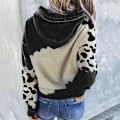 Miniatyrbillede 4 af 5: Sød ko-print damehættetrøje - afslappet langærmet sweatshirt til efterår, vinter og forår M