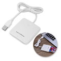 Miniatyrbild 7 av 8: Vit Bärbar USB Full Speed ​​Smart Chip Reader IC Mobile Bank Kreditkortsläsare