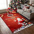 Miniatyrbild 1 av 2: Julmatta Vardagsrum Soffmatta Tecknad Jultomte Röd Matta 3D-tryck Golvmatta Style04 50x80cm