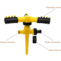 Miniatyrbillede 4 af 4: Havesprinkler, 360° automatisk roterende justerbar plænesprinkler, nem slangeforbindelse med spydbase, havevandingssystem