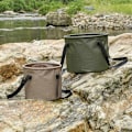 Miniatyrbilde 5 av 5: Sammenleggbar bøtte for camping, multifunksjonell fiskebøtte, khaki