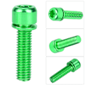 Miniatyrbillede 5 af 8: 6 stk. M5x25mm titaniumlegering cykel flaskeholder opbevaringsstativ bolt cykel tilbehør (grøn)
