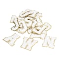 Miniatyrbillede 5 af 8: 26 stk. bogstavlapper A til Z hvide bogstavlapper DIY personlige dekorative reparation broderede sylapper
