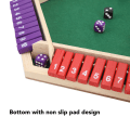 Miniatyrbild 6 av 7: Shut The Box Dice Game 6 spelare 6 färgsidig träbordsskiva Stäng boxen med 12 tärningar