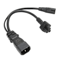 Pikkukuva 4 / 8: IEC320 C14 uros - C5 C7 naaras power 1 in 2 Out 10A 250 V vedenpitävä power LCD-näytöille