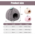 Miniatyrbilde 3 av 5: Hund Katt Kurv Hus Niche Igloo Hule Katt Hund Rede med Avtakbar Flanellpute Sove Seng for Små Medium Store Katt Hunder (Beige M: 40X45CM)