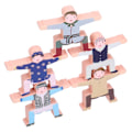 Miniatyrbillede 5 af 8: Træstablingsspil til småbørn og børn - Interlocking Balancing Blocks - Læringslegetøj med etniske figurer