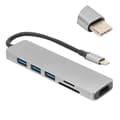 Miniatyrbillede 8 af 8: 6 i 1 Type-C til HD Multimedia Interface Hub Adapter Konverter USB3.0 Video Audio Interface