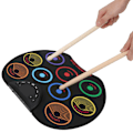Miniatyrbild 8 av 8: Elektronisk trumplatta Bärbar färgad handrullad slaginstrument för nybörjare för vuxna