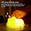 Miniatyrbillede 2 af 5: Liggende Kål Natlampe, LED Genopladelig Silikone Sengelampe med Touch Sensor & 3 Tilstande, (Grøn)