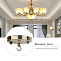 Miniatyrbillede 7 af 8: 2 stk. Jern Lysekrone Ophængsplade Krog Loftlampe Baldakin Dekoration DIY Montering Tilbehør Bronze