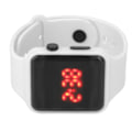 Miniatyrbillede 6 af 8: Sportur LED-skærm Quadrat Shape Baggrundsbelysning Design Digitalt børneurt til fritidsaktiviteter Hvid