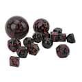 Miniatyrbillede 2 af 8: 15 stk. polyhedral terningesæt i akryl D3 til D100 bordspil terninger til rollespil bordspil festartikler sorte og røde ord