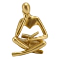 Miniatyrbild 1 av 8: Tänkare läsande staty harts sittande figur abstrakt konst prydnad för vardagsrumsskåp dekoration guld