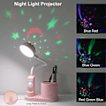 Miniatyrbilde 3 av 5: 2025 Egnet Skrivebordslampe for Barn, Studielampe med Penneholder, Automatisk Fargeskiftende Nattlampe, Dimbar Oppladbar LED Leselampe for Barn