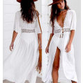 Miniatyrbilde 3 av 5: Dame XL Long Beach Kimono Cardigan Badedrakt Cover Up med snøring