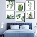 Miniatyrbild 4 av 5: Grön växt fotoram Väggdekor - Botanisk löv väggdekor för sovrum