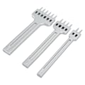 Miniatyrbilde 5 av 8: Lærpinner i 2, 4 og 6 tenner - Sinkpinner i sinklegering - Hvit, fin glans - Stor åpning - Speilblank overflate - Sydd - 6 mm
