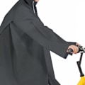 Miniatyrbillede 3 af 5: Voksen regnponcho EVA åndbar hætte regnponcho udendørs cykel regnfrakke til mænd kvinder sort M