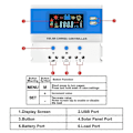 Miniatyrbild 3 av 5: Solar Laddningsregulator PWM 30A 12V 24V Auto PV Regulator