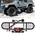 Miniatyrbilde 5 av 8: RC Front Bumper med 2 runde LED og Winch fjernkontroll for Traxxax TRX‑4 1/10 Crawler Car