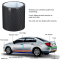 Miniatyrbild 2 av 5: Carbon Fiber Car Dörrtröskel Skyddsfilm, svart kolfiber stötfångare skyddsfilm, anti-scratch självhäftande tejp band