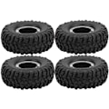 Pikkukuva 2 / 8: 4 kpl 1/10 kauko-ohjattavat 1,9 tuuman alumiinivanteet ja 115 mm kumirenkaat D90/F350/SCX10 musta