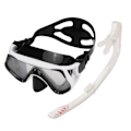 Miniatyrbilde 2 av 8: Justerbart snorklesett for voksne, snorkelbrille og pustetube, snorkleutstyr for voksne til svømmetrening, hvitt