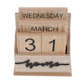 Miniatyrbild 8 av 8: Trä evighetsdatum Skrivbordskalender Manuell Återanvändbar Retro Vacker skrivbordskalender Träblockskalender