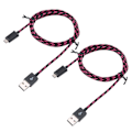 Miniatyrbilde 6 av 8: 2 stk hurtigladende kabel Micro USB datakabel nylonflettet kabel for Android-telefon