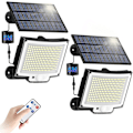 Miniatyrbild 1 av 4: Utomhus solcellslampa - 2-pack, rörelsesensor, 228 LED, 3 lägen, fjärrkontroll, IP65 vattentät