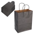 Pikkukuva 5 / 8: Ympäristöystävällinen kannettava voimapaperikassi Vaatepakkaus Lahjakassi (M 21 x 11 x 27,5 cm) (musta)