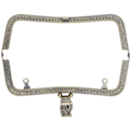 Miniatyrbilde 2 av 8: Metallveske Ramme DIY Kyss Clasp Lås Retro Preget Håndtak Maskinvare Tilbehør 20cmBronse B01-027—00476