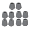 Miniatyrbillede 3 af 8: 10 stk Walking Stick Tip Skridsikker Grå Stærkt Grip Tykke Rund Walking Cane Tip til ældre 0,9 tommer