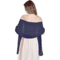 Bröllopskvällssjal för kvinnor Lätt flödande chiffongbrudomslag -CN-WR Navy Blue