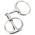 Miniatyrbillede 2 af 8: 125mm Heste Mundbid i Rustfrit Stål O-Ring Heste Snaffle Bid Anti Bidning Løs Ring Snaffle til Hestegård
