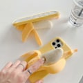 Miniatyrbilde 5 av 5: 3D Gul Banan Leke Silikon Deksel til iPhone 12Promax