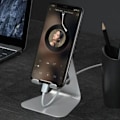 Miniatyrbilde 4 av 8: Tabletholder i aluminiumlegering, lett, sølv, skrivebordsholder for nettbrett, mobiltelefonholder