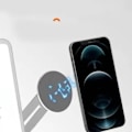 Miniatyrbild 7 av 8: Magnetisk telefonhållare för bärbar dator för IOS Phone 12 13 Stark magnetisk kraft Aluminiumlegering Laptop sidomonterad telefonhållare Silver