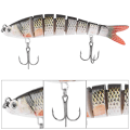 Miniatyrbilde 6 av 8: 13,7 cm plastfiske hardt agn 8 seksjoner synkende wobblerkroker Takle for bass (JM034-1)