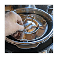 Miniatyrbillede 3 af 5: Flan Pan Flanera Form, Rustfri Stål Flan Form med Låg - Flan Maker kompatibel med 6 Quart Gryde