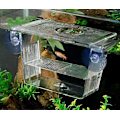 Miniatyrbild 4 av 5: Lekrum, - 3 i 1 Akvarium Fiskodlingstank med Lock, Flytande, Transparent 12,5x7x7 cm