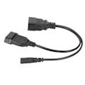 Miniatyrbild 4 av 8: IEC320 C20 till IEC320 C7 EU-kontakt hona Y-splitteradapterkabel för professionell dator HDTV