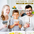 Miniatyrbilde 2 av 5: 1 stk Frokostkopp Lufttett Havregrynsglass med Lokk og Skje hvit