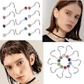 Miniatyrbillede 2 af 5: 60 stk. 20G Næsepiercinger Næsering Hoop Rustfrit Stål Næsepiercinger til Mænd Kvinder, 6 typer og 10 stk. af hver type