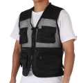 Miniatyrbild 5 av 8: Militärväst Slitstark ventilerande Multi Pocket Mesh fiskeväst för utomhusaktiviteterL Svart