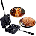 Miniatyrbillede 2 af 4: Fiskeformet Kage Maker Non-Stick Bageform Vaffeljern Pande Aluminiumlegering